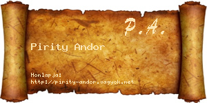 Pirity Andor névjegykártya